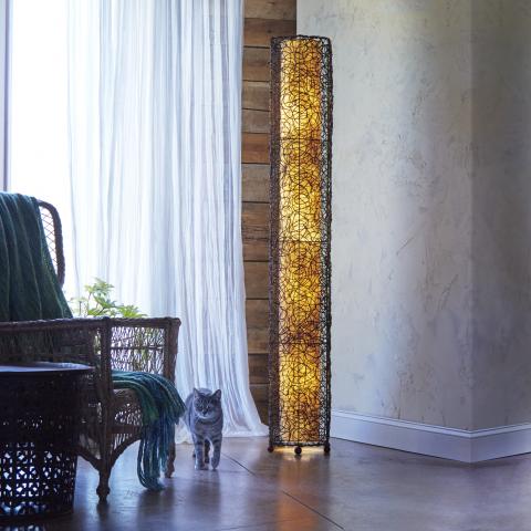 Eangee Giant Durian Nito Floor Lamp in Natural