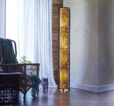 Eangee Giant Durian Nito Floor Lamp in Natural