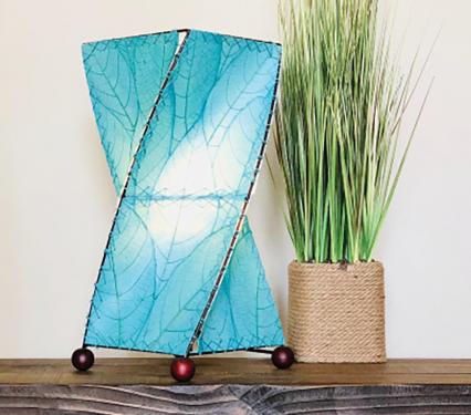 Eangee Twist Table Lamp with Real Cocoa Leaves