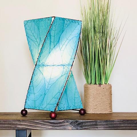 Eangee Twist Table Lamp with Real Cocoa Leaves