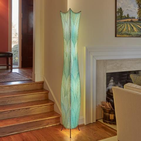 Eangee Giant Flowerbud Floor Lamp in Sea Blue