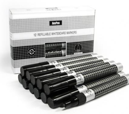 12 non-toxic black markers