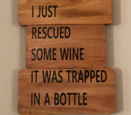 Wine Wall Decor on Reclaimed Wood