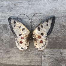 White and Red Butterfly Metal Wall Decor