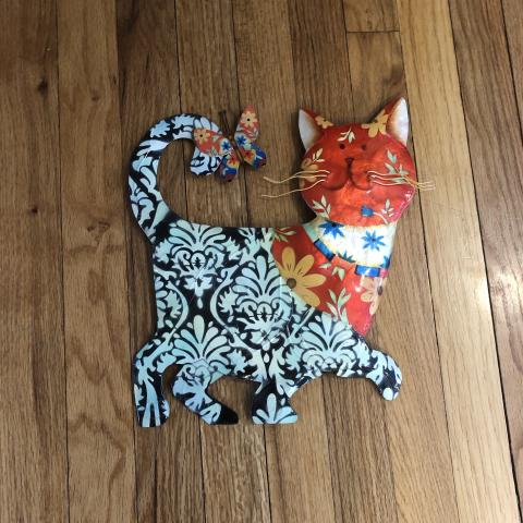Metal Wall Art Cat