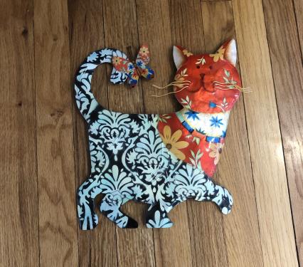 Metal Wall Art Cat