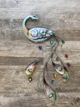Peacock Capiz Shell and Metal Wall Art Decor