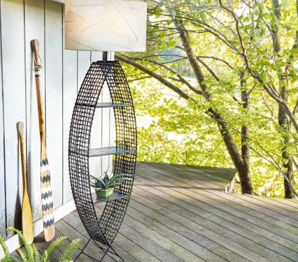 Eangee Indoor Outdoor Fish Floor Lamp with Shelves
