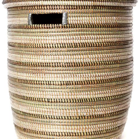 hand woven laundry basket with lid