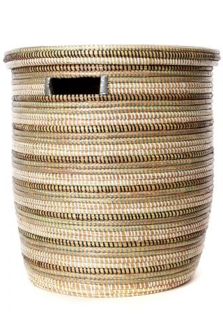 hand woven laundry basket with lid