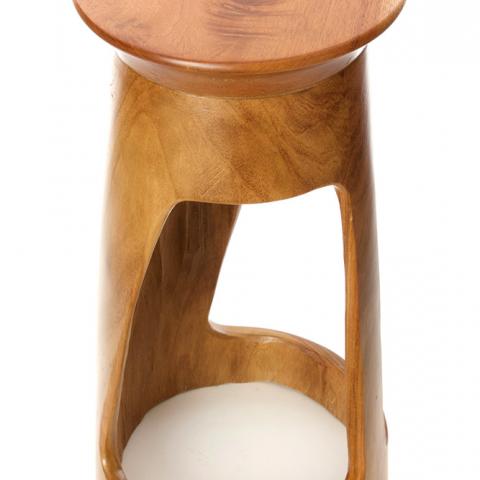 24" African Tweneboa Wood Table