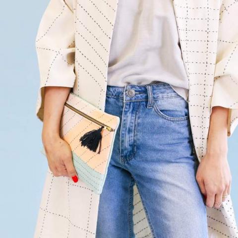 anchal color block pouch