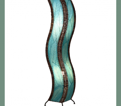 Eangee LED Large Wave Floor Lamp in Sea Blue